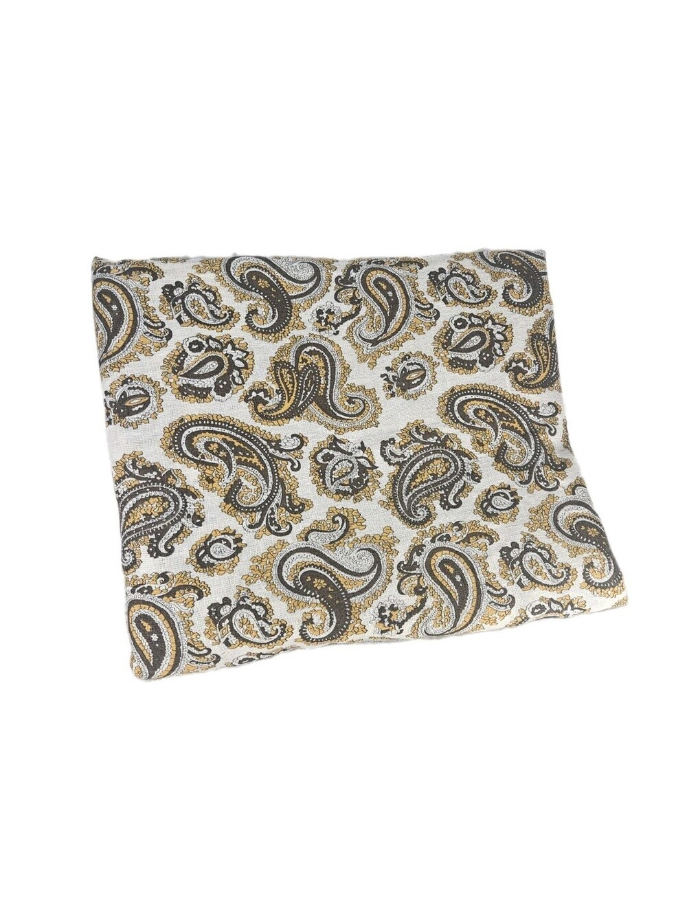 Vintage 50s 60s Paisley Fabric 4 Yards Uncut w44 White 100% Cotton Garment Dress